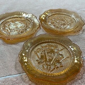 Vintage Jeannette Iris and Herringbone Marigold Saucer